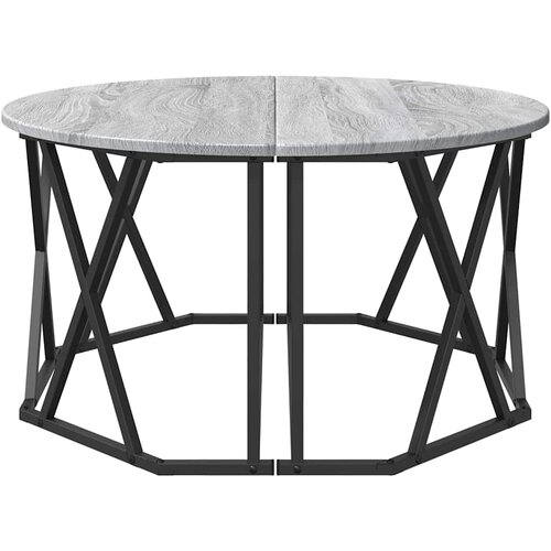  Kava Stol Siva Sonoma 80 x 80 x 42 cm Inženjerska drva i čelik Slike