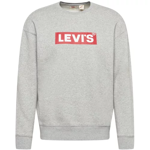 Levi's Sweater majica 'T3 RELAXED GRAPHIC CREW MULTI-COLOR' siva melange / jarko crvena / bijela