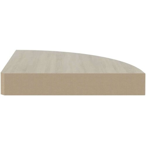 VidaXL kutna zidna polica boja hrasta i bijela 35 x 35 x 3,8 cm MDF Slike