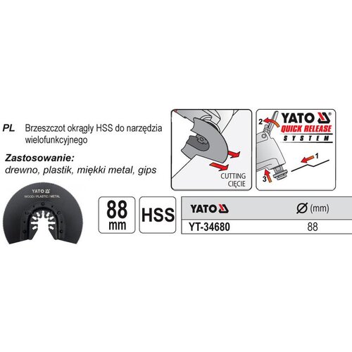 Yato okrogla črna za HSS 34680 večnamensko orodje, (21108387) Slike