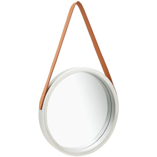 VidaXL Stensko ogledalo s pasom 40 cm srebrno Slike