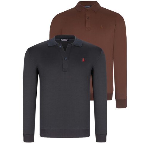 Dewberry DOUBLE SET V4007 MEN'S SWEATSHIRT-NAVY-BROWN Cijene
