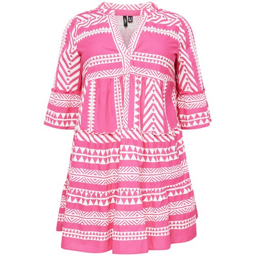 Vero Moda Curve Tunika &amp;#039;DICTHE&amp;#039; magenta / bela Slike