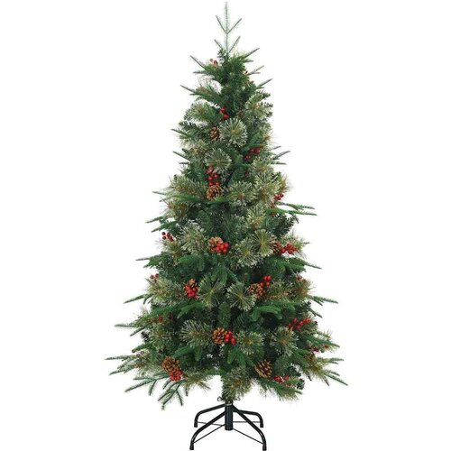 VidaXL Umjetno božićno drvce s nogom s stalakom Zelena 150 cm PE i PVC Slike