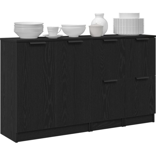  Kreveta 3 pcs Crni hrast Konstruirano drvo Slike