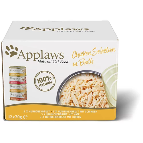Applaws Adult konzerve miješano pakiranje 12 x 70 g - Izbor piletine (4 vrste)