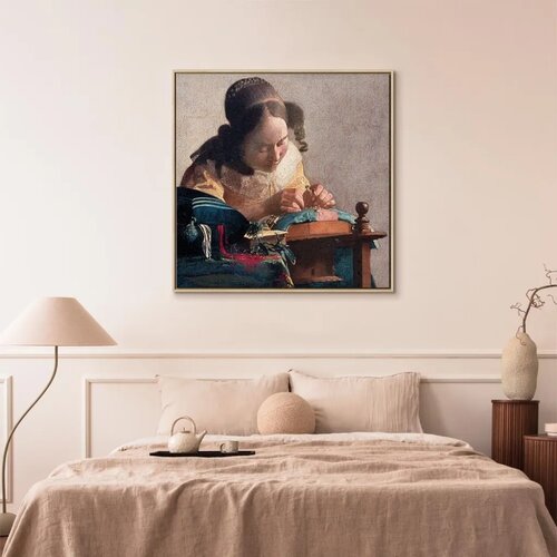  Slika - Jan Vermeer &ndash; The Lacemaker 40x40 U prirodnom drvenom okviru Cijene