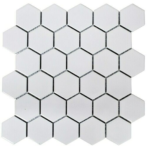 Uni Mozaik plo&amp;scaron;čice Hexagon Uni HX 080 (32,5 x 28,1 cm, bela, sijaj) Slike
