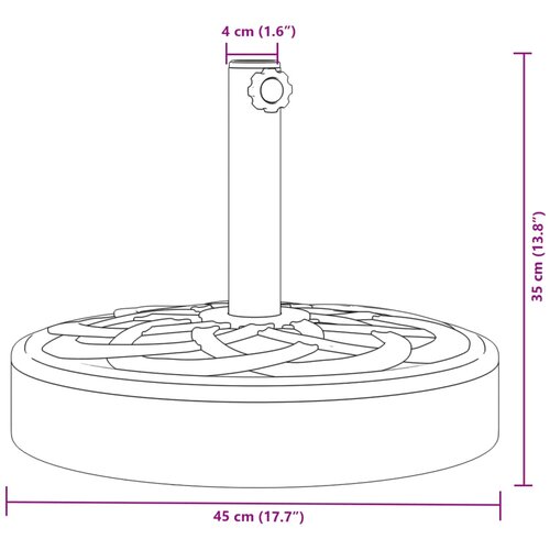  Baza suncobrana za stupove &amp;Oslash; 38/48 mm 25 kg okrugla Slike