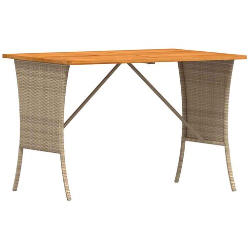  Vrtni stol s pločom od akacije bež 105x75x72 cm poli ratan Slike