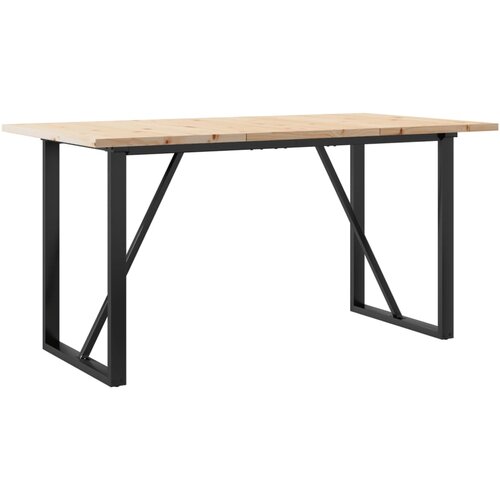 Maison Chic Jedilna miza - Kuhinjska miza - Jedilni stol O okvir 140x80x75,5 cm trdna borovina lito železo, (21715325) Cene