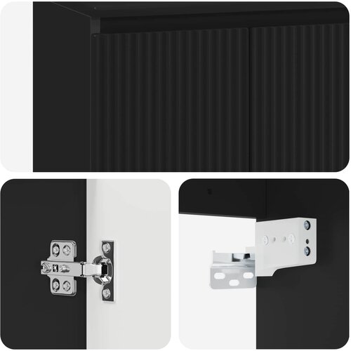  Umivaonik s policom Crna 53 x 35 x 63 cm Konstruirano drvo Slike
