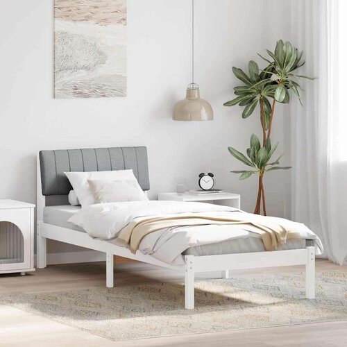  Kovinska posteljna konstrukcija Bela in svetlo siva 75 x 190 cm, (5000084076) Cene