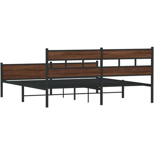 VidaXL metalni okvir kreveta bez madraca smeđa boja hrasta 180x200 cm Slike