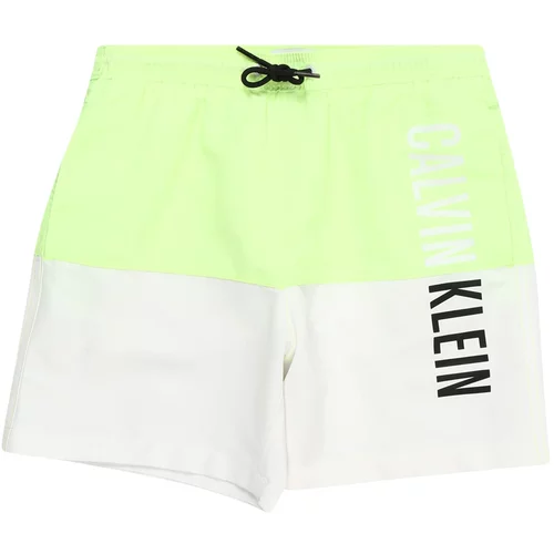 Calvin Klein Swimwear Kupaće hlače 'INTENSE POWER' svijetlosiva / jabuka / crna / bijela