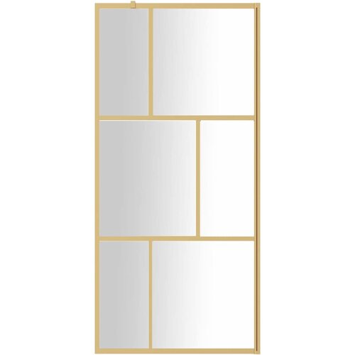  Stijenka za walk-in tu&amp;scaron; s prozirnim staklom ESG zlatna 80x195cm Slike