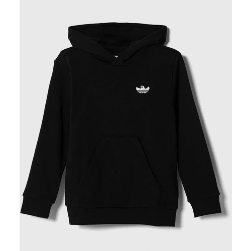 Adidas Otroški pulover črna barva, s kapuco