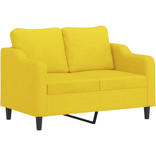  4-dijelni set sofa s jastucima svjetložuti od tkanine Žuta Slike