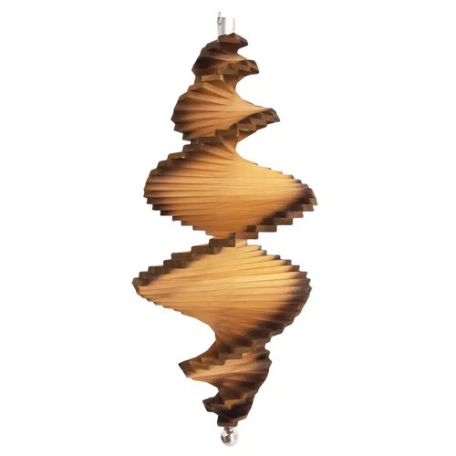  Drvena spirala za vjetar, žuta 50cm Slike