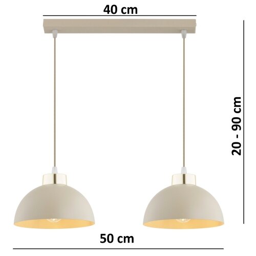  Brilagi - Visilica na sajli 2xE27/60W/230V, bež/zlatna Slike