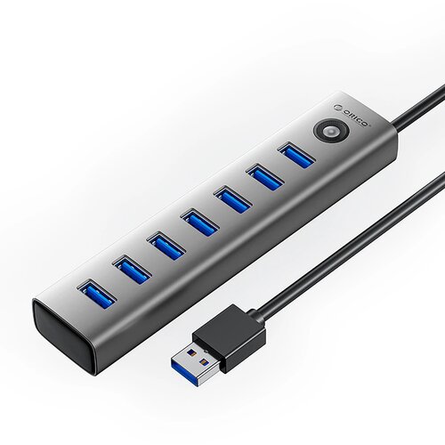 Orico HUB 7 VRAT USB-A 3.0 USB-C ZA PRENOSNIK 5V/3A 1M HITRI POLNILEC, (5000285717) Cene