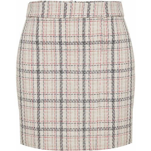 Trendyol Curve Plus Size Skirt - Ecru - Mini Slike