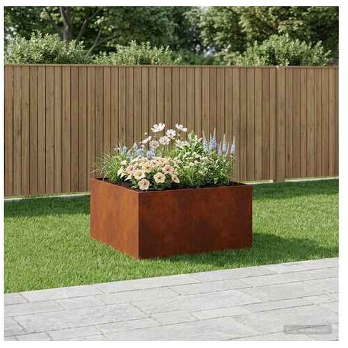 vidaXL Vrtna saksija Rđa 100 x 100 x 40 cm Otporni čelik - Otporni čelik 100 x 100 x 40 cm 1 Cene