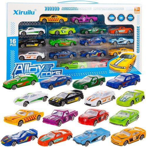  16-dijelni set metalnih &amp;scaron;arenih autića 1:64 Slike