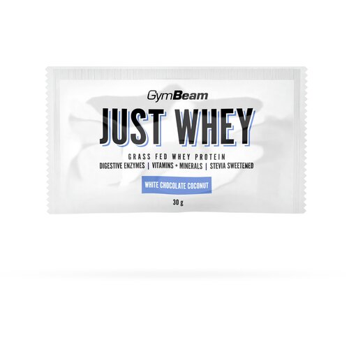 GymBeam Just Whey Grass-Fed Protein 30 g bela čokolada - kokos Cene