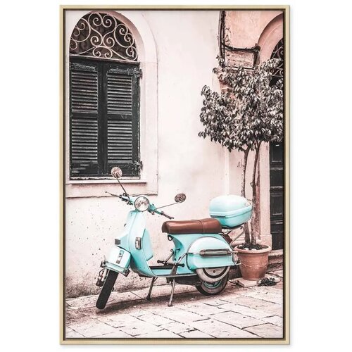  Slika - Iconic Vespa (1 Part) Vertical 80x120 U prirodnom drvenom okviru Slike