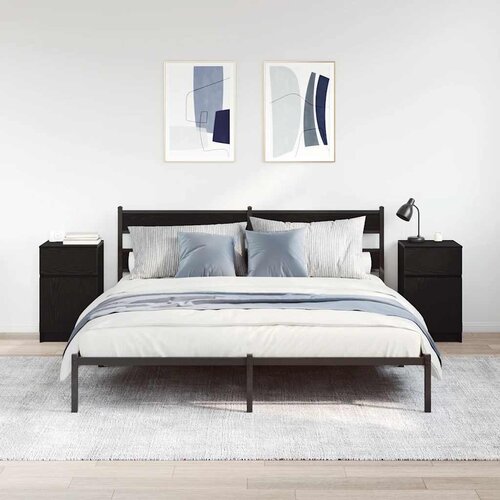  Noćni ormarići 2 kom crni 39x35x65 cm konstruirano drvo Slike