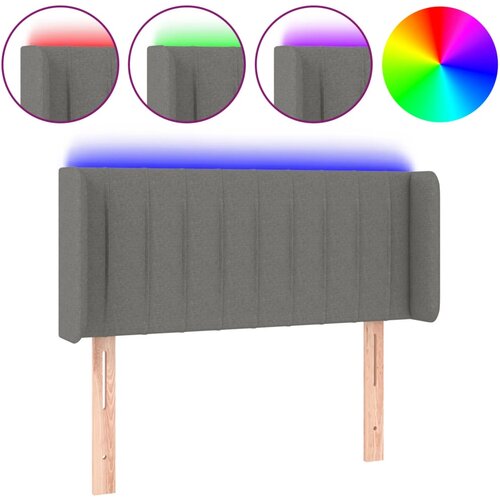 Maison Chic led posteljno vzglavje - vzglavna omarica - nočna omarica temno sivo 83x16x78/88 cm blago, (21709563) Cene