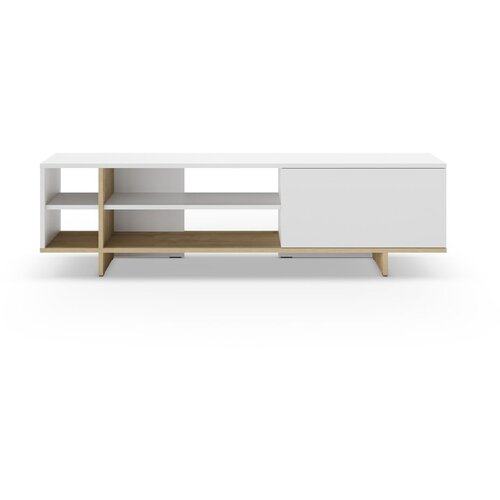 Marckeric Bijela TV komoda u dekoru hrasta 160x44 cm Cequoia – Cijene