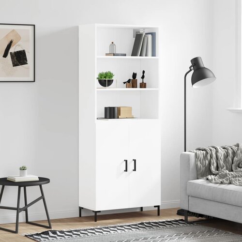 VidaXL Visoka komoda bijela 69 5x34x180 cm konstruirano drvo Slike