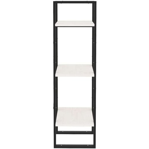 VidaXL Knjižna omara 3-nadstropna bela 40x30x105 cm trdna borovina Slike
