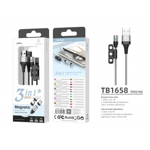  TECHANCY 3u1 USB magnetni kabel 2.4 A 1m Cijene