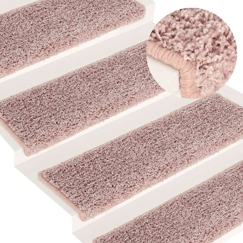  Tepisi za stepenice 15 kom 65x21x4 cm bijelo-ružičasti Cijene