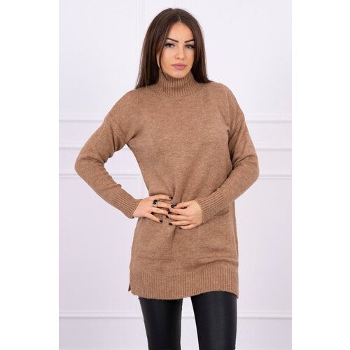 Kesi Sweater with stand-up collar camel Slike