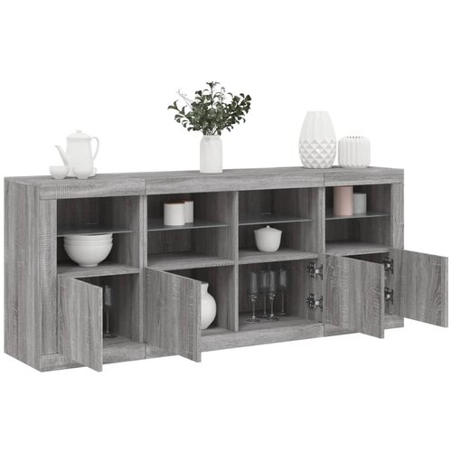 The Living Store Komoda z LED lučkami siva sonoma 163x37x67 cm - Komoda, (21661200) Cene