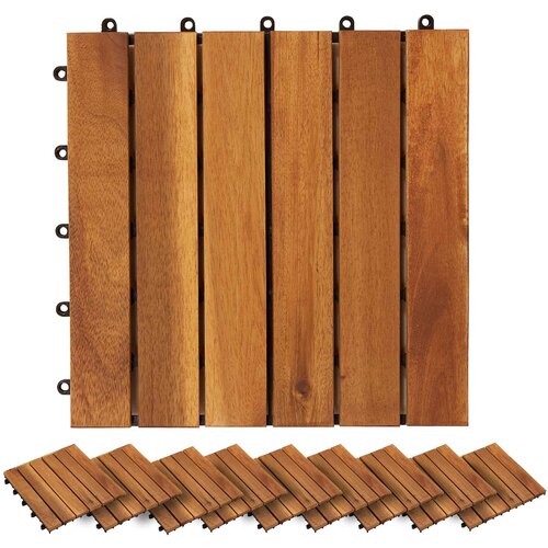 Pločice za decking 20 pcs Smeđa 30 x 30 cm Acacijsko drvo Slike