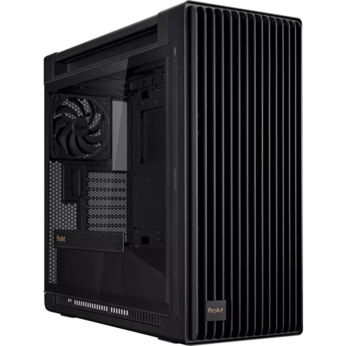 Asus ProArt PA602 E-ATX računalniško ohišje, 420 mm radiator support, one 140 mm and two 200mm pre-installed system fans, front panel IR dust indicator, power lock latch, tool-less PCIe mounting, USB 20Gbps support - 90DC00J0-B09000