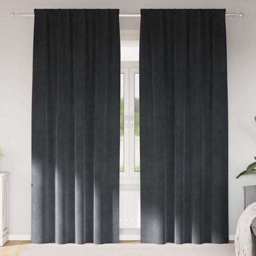VidaXL zavese Svetlo sive Poliester 140 x 245 cm Zavese Pravokotne Slike