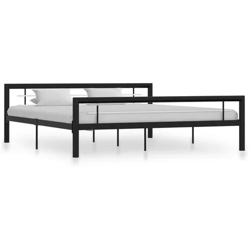  za krevet crno-bijeli metalni 180 x 200 cm