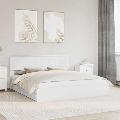  Krevet s od storage Bijelo 180 x 200 cm Konstruirano drvo Cijene
