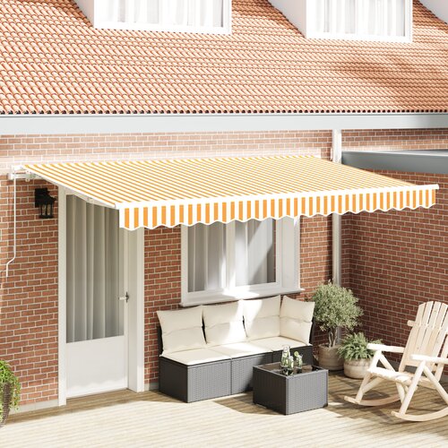 vidaXL Retraktilna tenda Rumena in Bela 400x200 cm 400 x 200 cm 4x2 m Cene