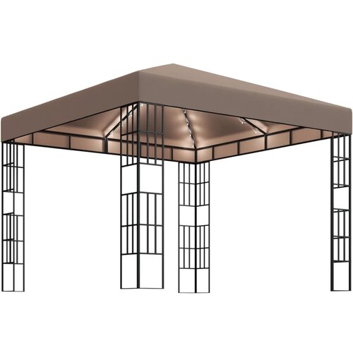 vidaXL Paviljon z LED lučkami 3x3 m taupe Cene