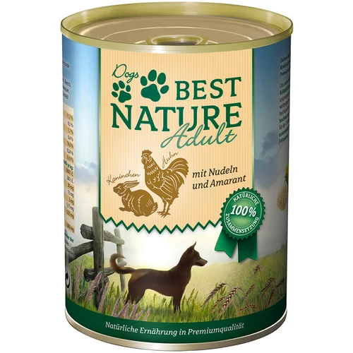 Best Nature Varčno pakiranje Dog Adult 12 x 400 g - Kunec, piščanec in testenine