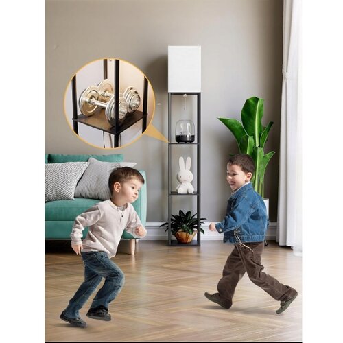  podna lampa sa policama 1xE27/40W/230V crna/bela Slike