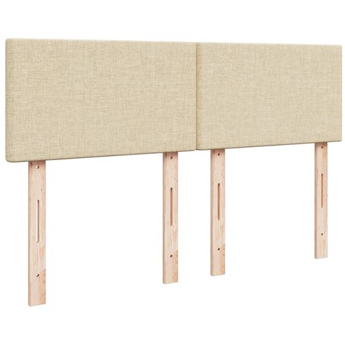  Krevet s oprugama i madracem krem 140 x 190 cm od tkanine Slike