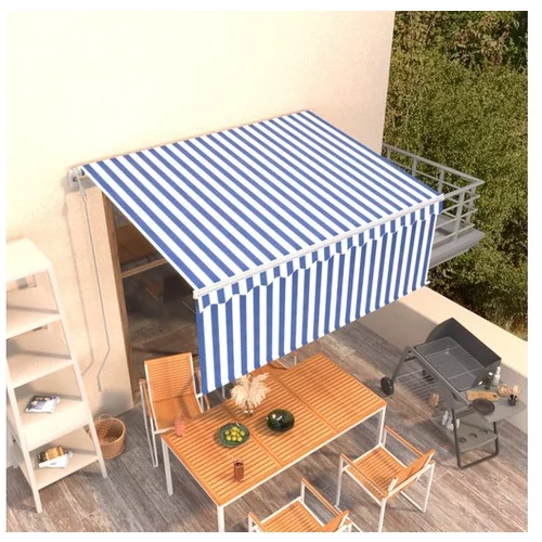  Avtomatsko zložljiva tenda s senčilom 3x2,5 m modra in bela